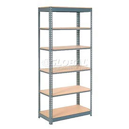 Global Industrial Heavy Duty Shelving 48W x 24D x 84H With 6 Shelves, Wood Deck, Gray B2297437